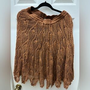 EARTHBOUND Brown Crochet Skirt